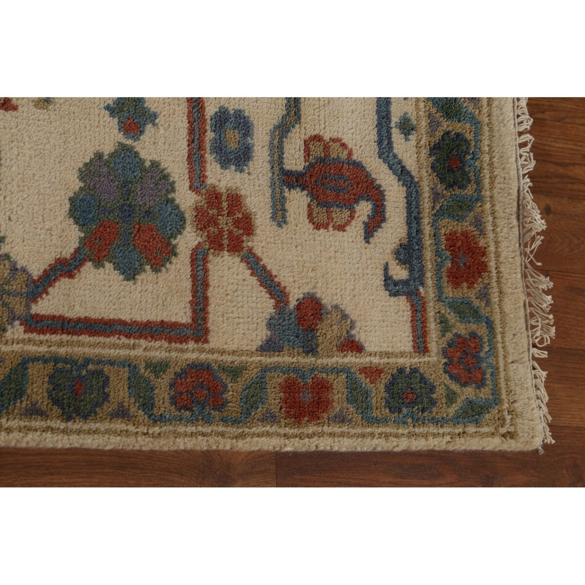 Floral Oushak Indian Area Rug Handmade Wool Carpet - 8'0"x 10'3"