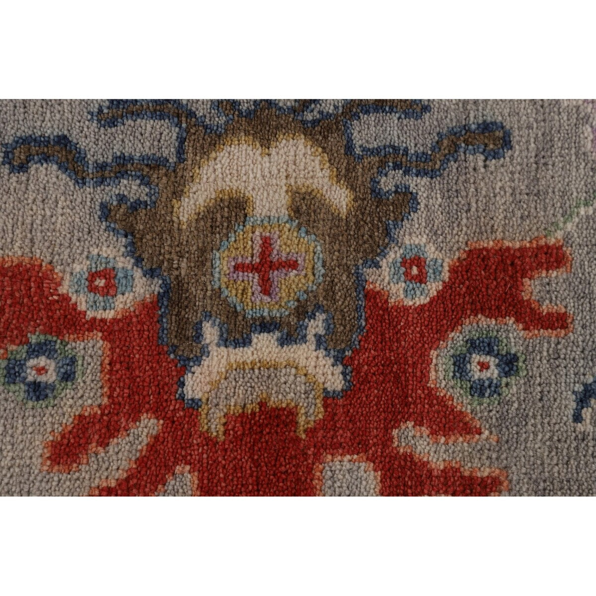 Floral Oushak Oriental Area Rug Hand-Knotted Wool Carpet - 9'1" x 11'9"