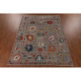 Floral Oushak Oriental Area Rug Hand-Knotted Wool Carpet - 9'1" x 11'9"