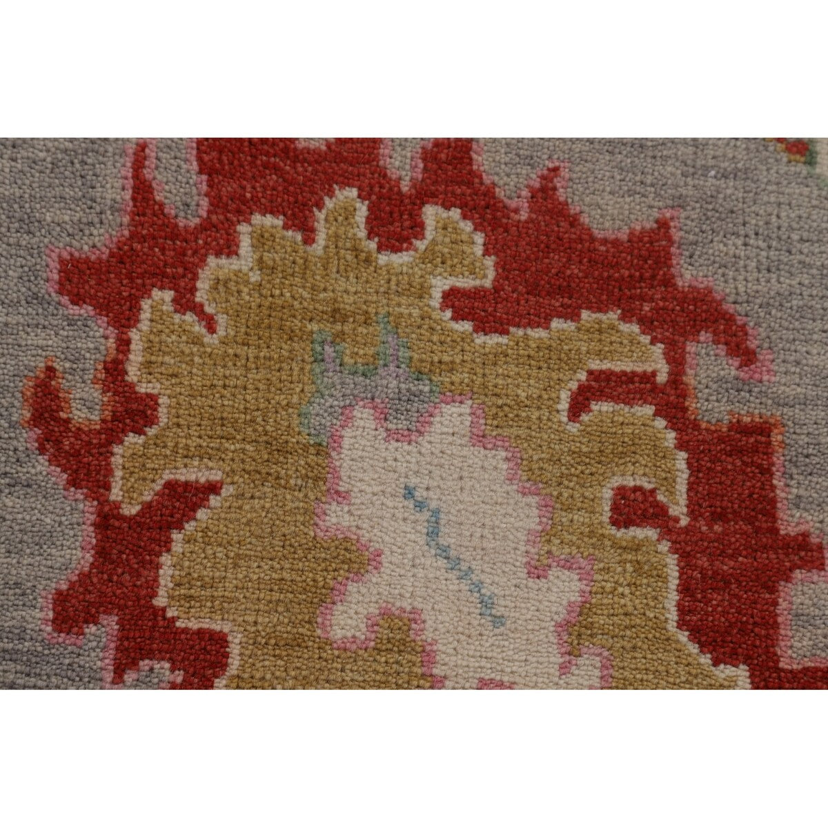 Floral Oushak Oriental Area Rug Hand-Knotted Wool Carpet - 9'1" x 11'9"