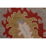 Floral Oushak Oriental Area Rug Hand-Knotted Wool Carpet - 9'1" x 11'9"