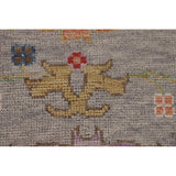 Floral Oushak Oriental Area Rug Hand-Knotted Wool Carpet - 9'1" x 11'9"