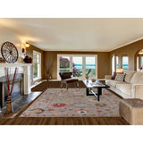 Floral Oushak Oriental Area Rug Hand-Knotted Wool Carpet - 9'1" x 11'9"