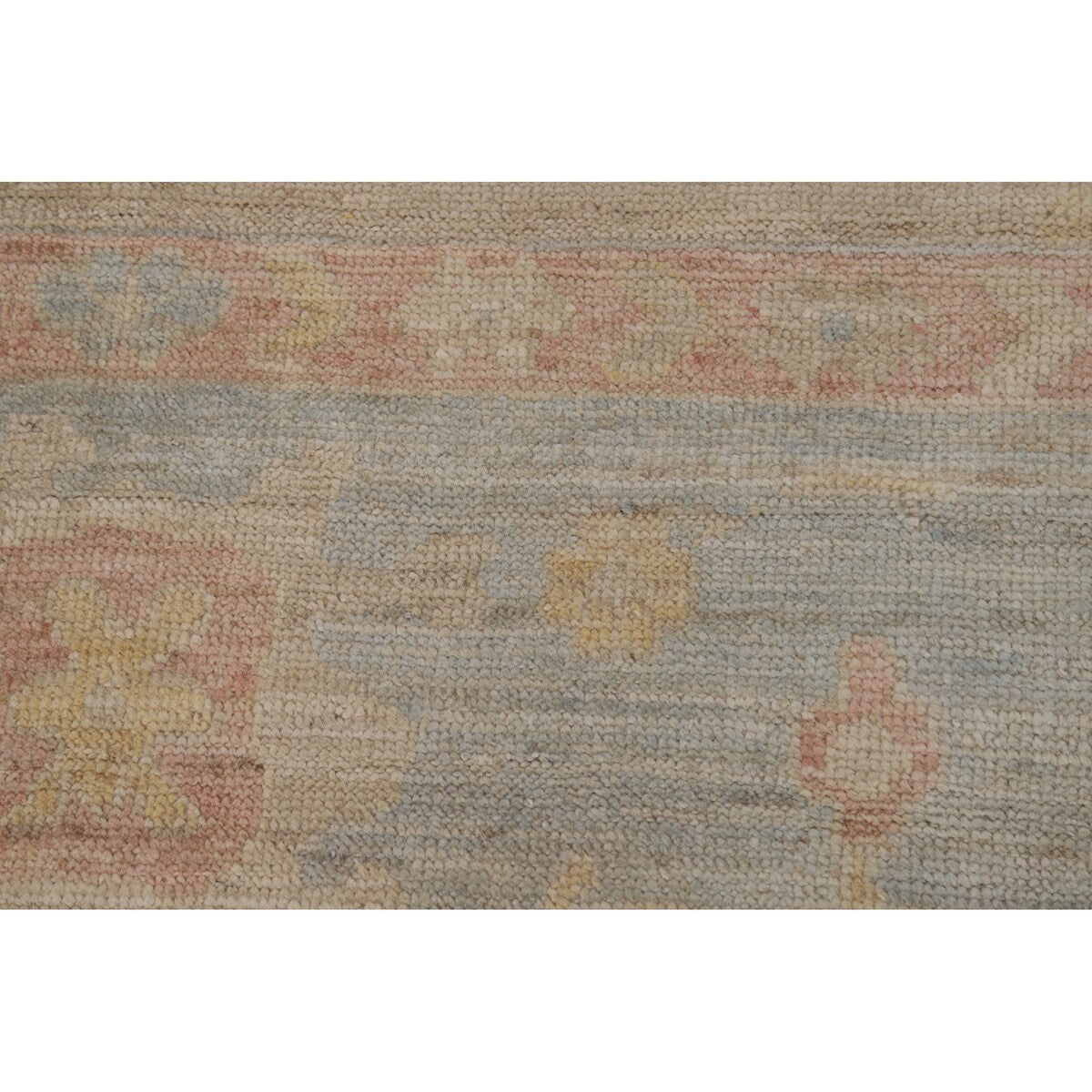 Floral Oushak Turkish Area Rug Handmade Vegetable Dye Wool Carpet - 8'0"x 9'9"