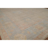 Floral Oushak Turkish Area Rug Handmade Vegetable Dye Wool Carpet - 8'0"x 9'9"