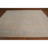 Floral Oushak Turkish Area Rug Handmade Vegetable Dye Wool Carpet - 8'0"x 9'9"