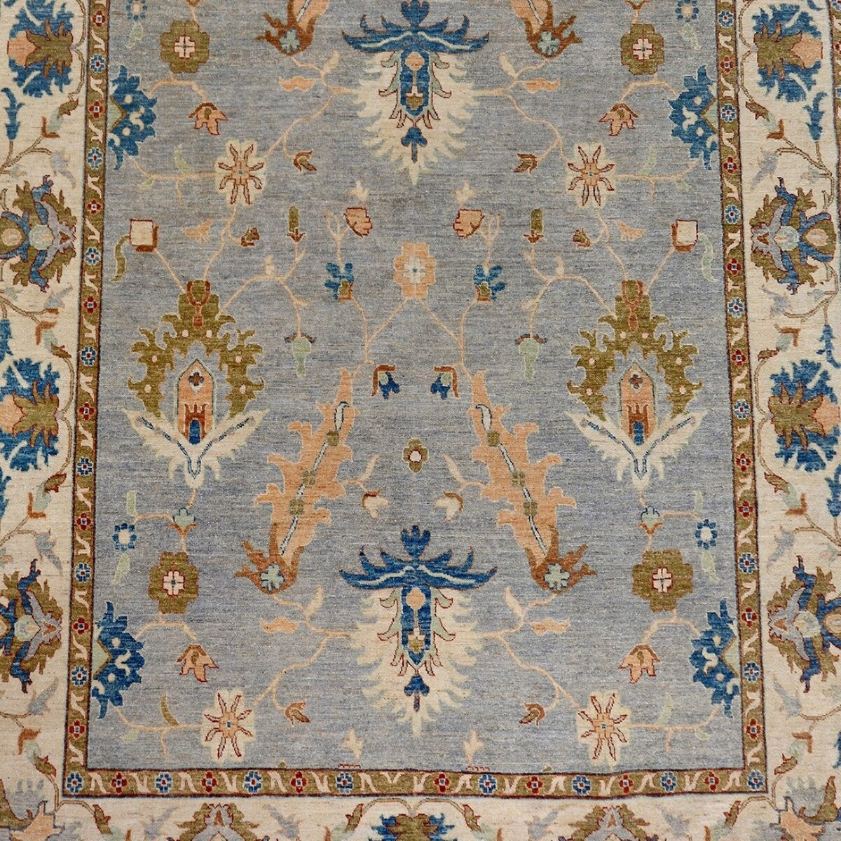 Floral Oushak Turkish Vegetable Dye Living Room Area Rug Handmade - 8'8" x 11'8"