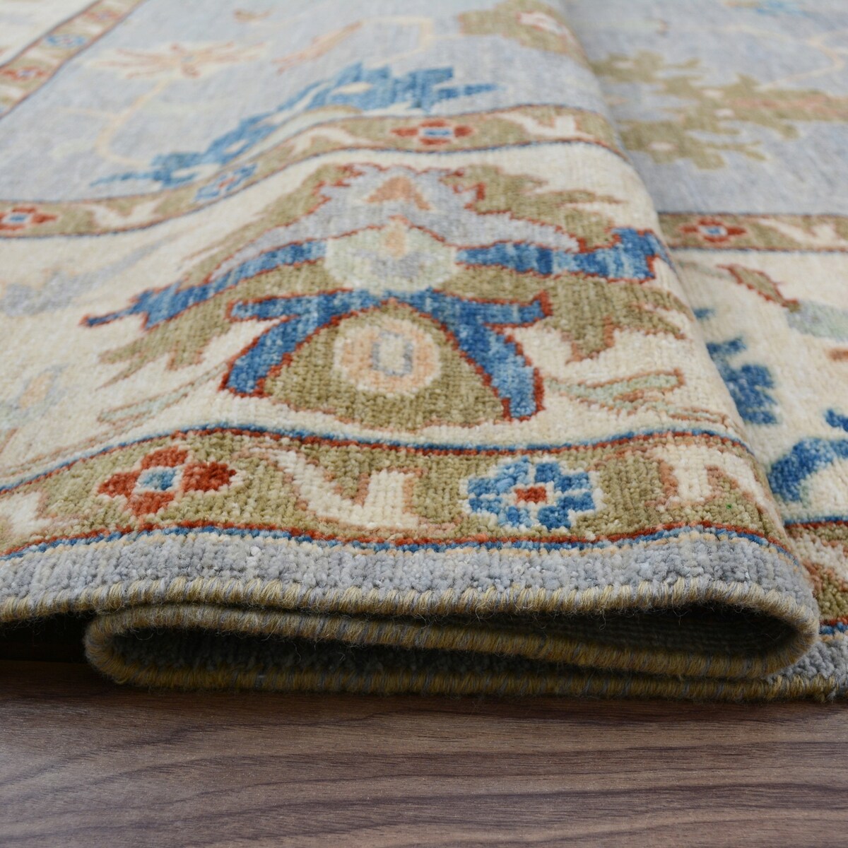 Floral Oushak Turkish Vegetable Dye Living Room Area Rug Handmade - 8'8" x 11'8"
