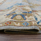 Floral Oushak Turkish Vegetable Dye Living Room Area Rug Handmade - 8'8" x 11'8"