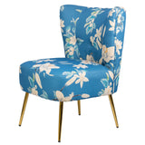 Floral Pattern Modern Accent Chair, Fabric Living Room Chair, Bedroom Chair with Thick Sponge Cushion