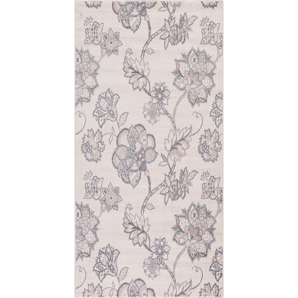 Floral Printed Turkish Transitional Oriental Harmony Area Rug