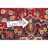 Floral Red/Navy Kashan Persian Area Rug Handmade Traditional Carpet - 6'5" x 9'10"