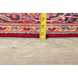 Floral Red/Navy Kashan Persian Area Rug Handmade Traditional Carpet - 6'5" x 9'10"