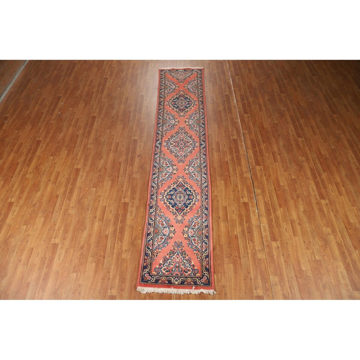 Floral Sarouk Persian Runner Rug Hand-Knotted Wool Carpet - 2'5"x 12'1"