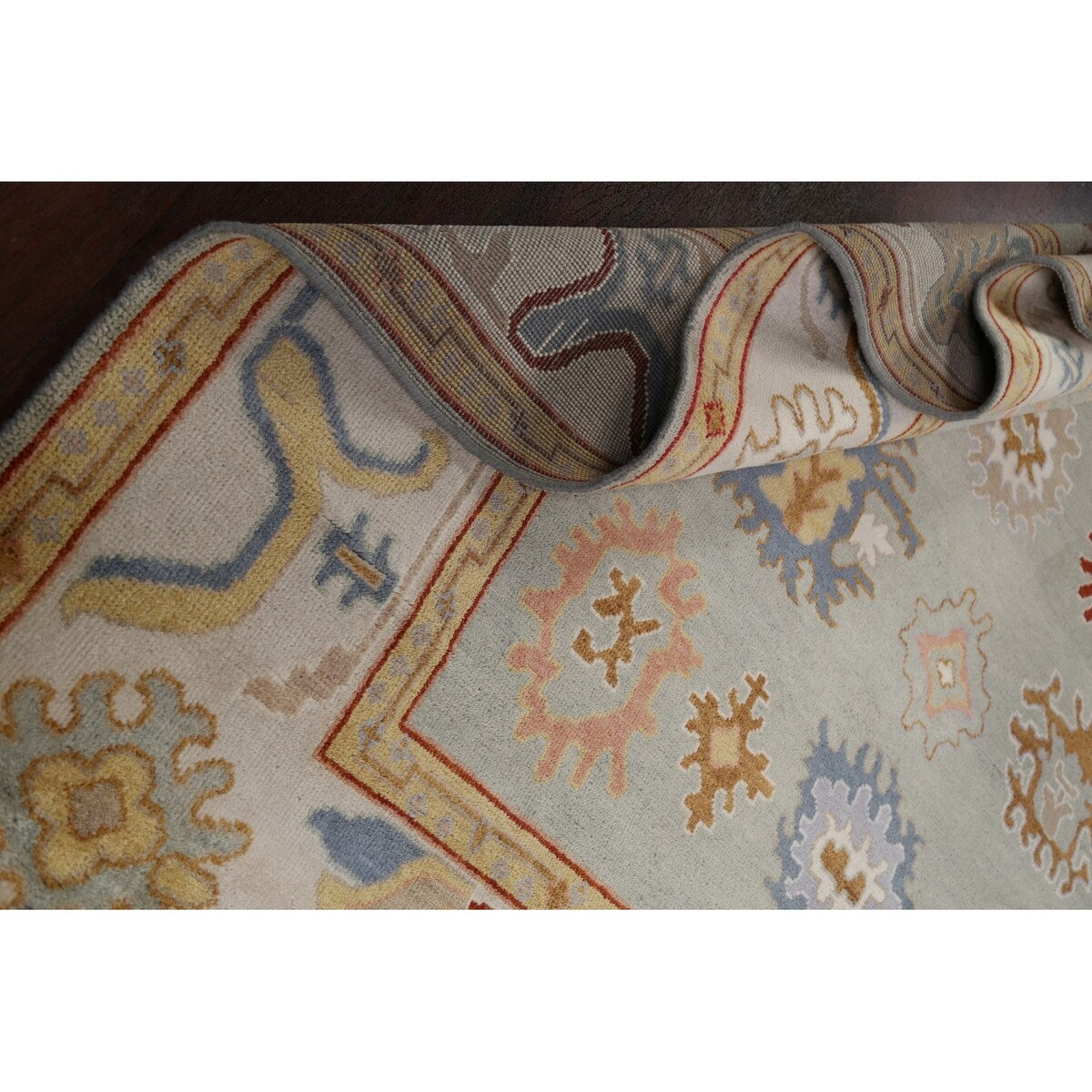 Floral Traditional Oushak Oriental Area Rug Hand-knotted Wool Carpet - 8'2" x 9'8"
