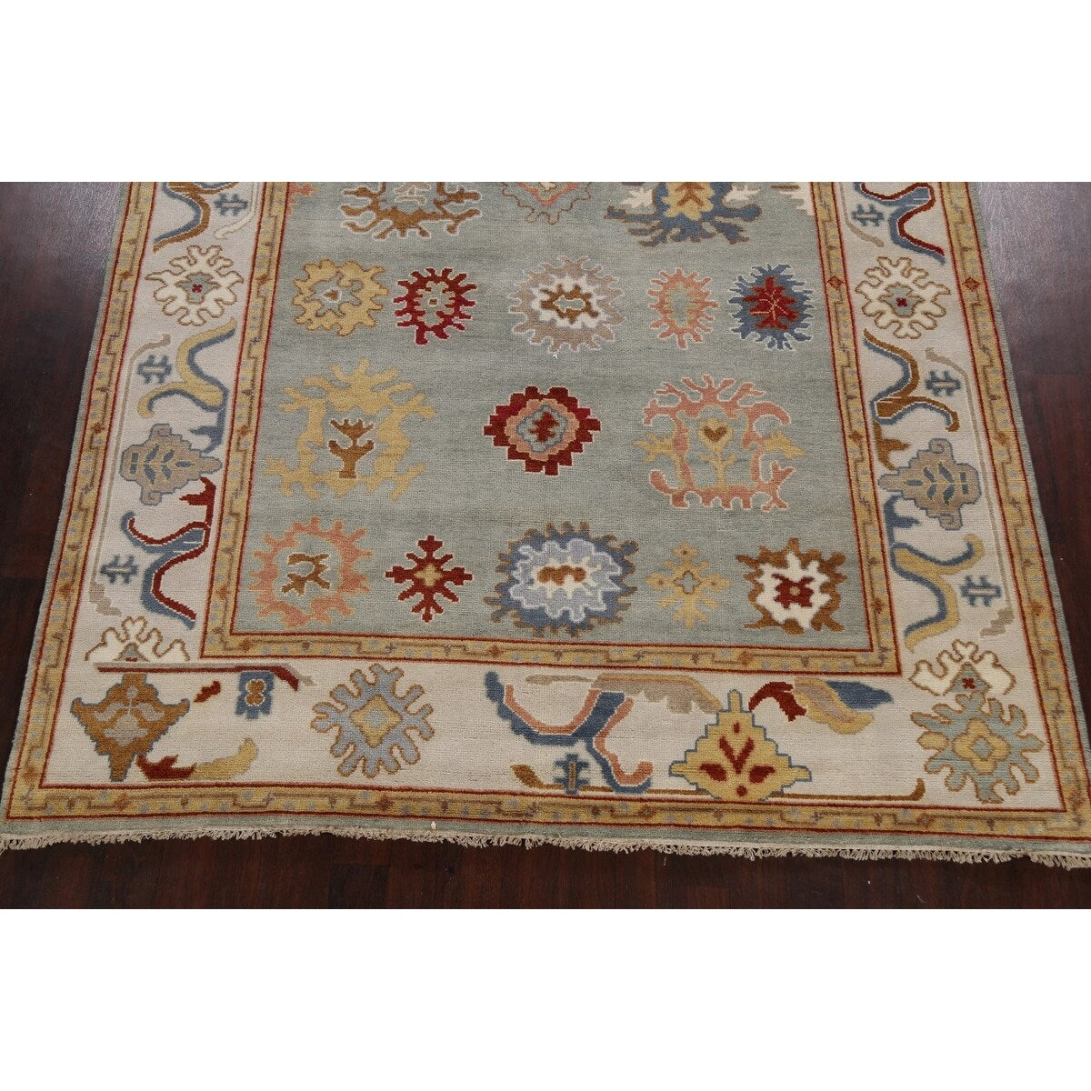 Floral Traditional Oushak Oriental Area Rug Hand-knotted Wool Carpet - 8'2" x 9'8"