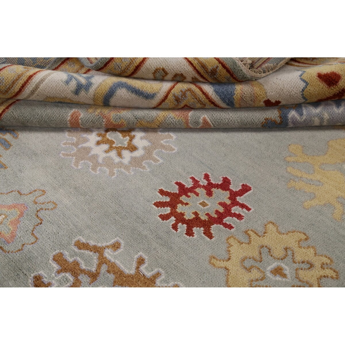 Floral Traditional Oushak Oriental Area Rug Hand-knotted Wool Carpet - 8'2" x 9'8"