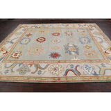 Floral Traditional Oushak Oriental Area Rug Hand-knotted Wool Carpet - 8'2" x 9'8"
