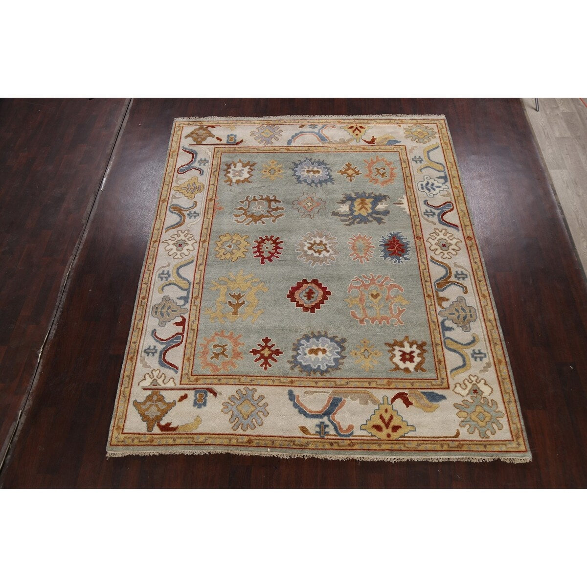 Floral Traditional Oushak Oriental Area Rug Hand-knotted Wool Carpet - 8'2" x 9'8"