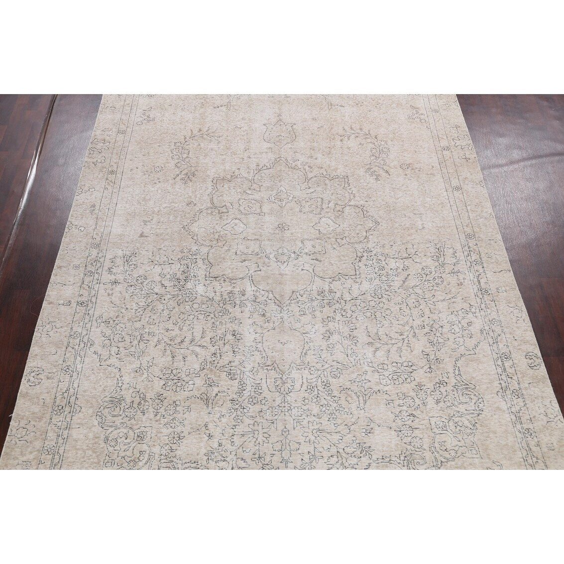 Floral Vintage Distressed Oriental Living Room Area Rug Wool Handmade - 8'7" x 11'11"