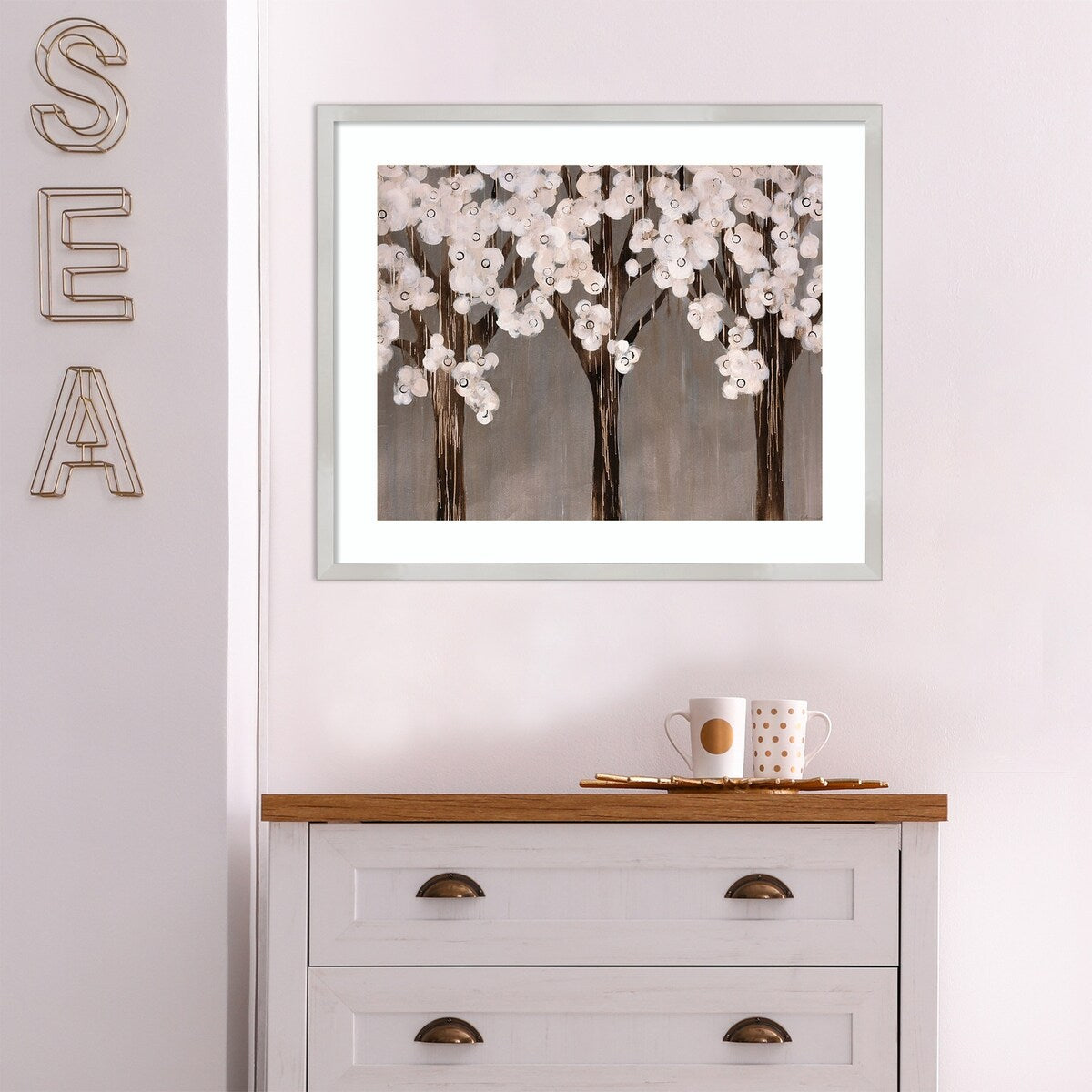 Floral Wonderland by Sydney Edmunds Wood Framed Wall Art Print