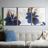 Floral & Botanical Inspired Set of 3 Framed Panels Wall Art - Multi-Color