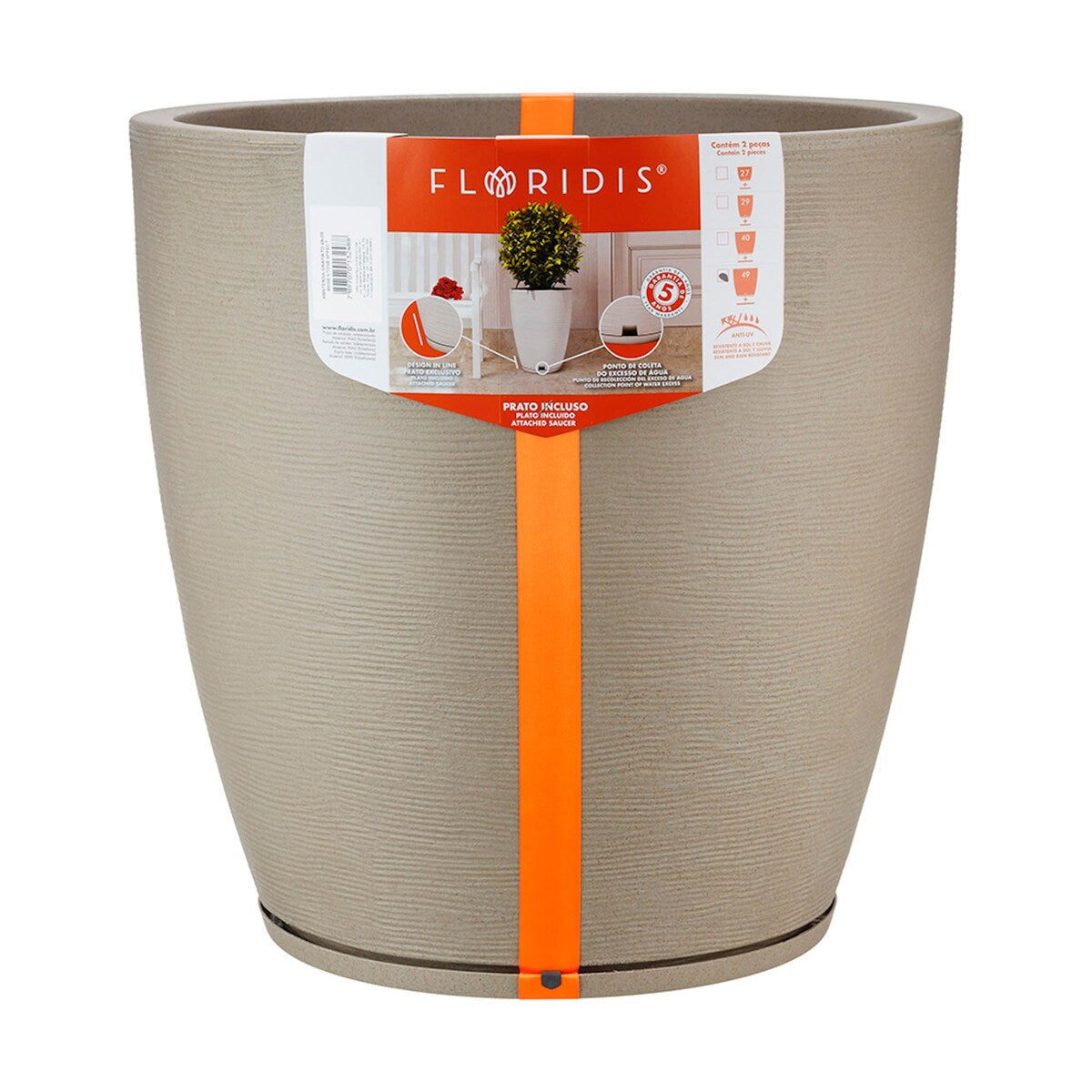 Floridis Amsterdan XX-Large Planter Bowl - 27.56 inches high x 29.53 inch diameter