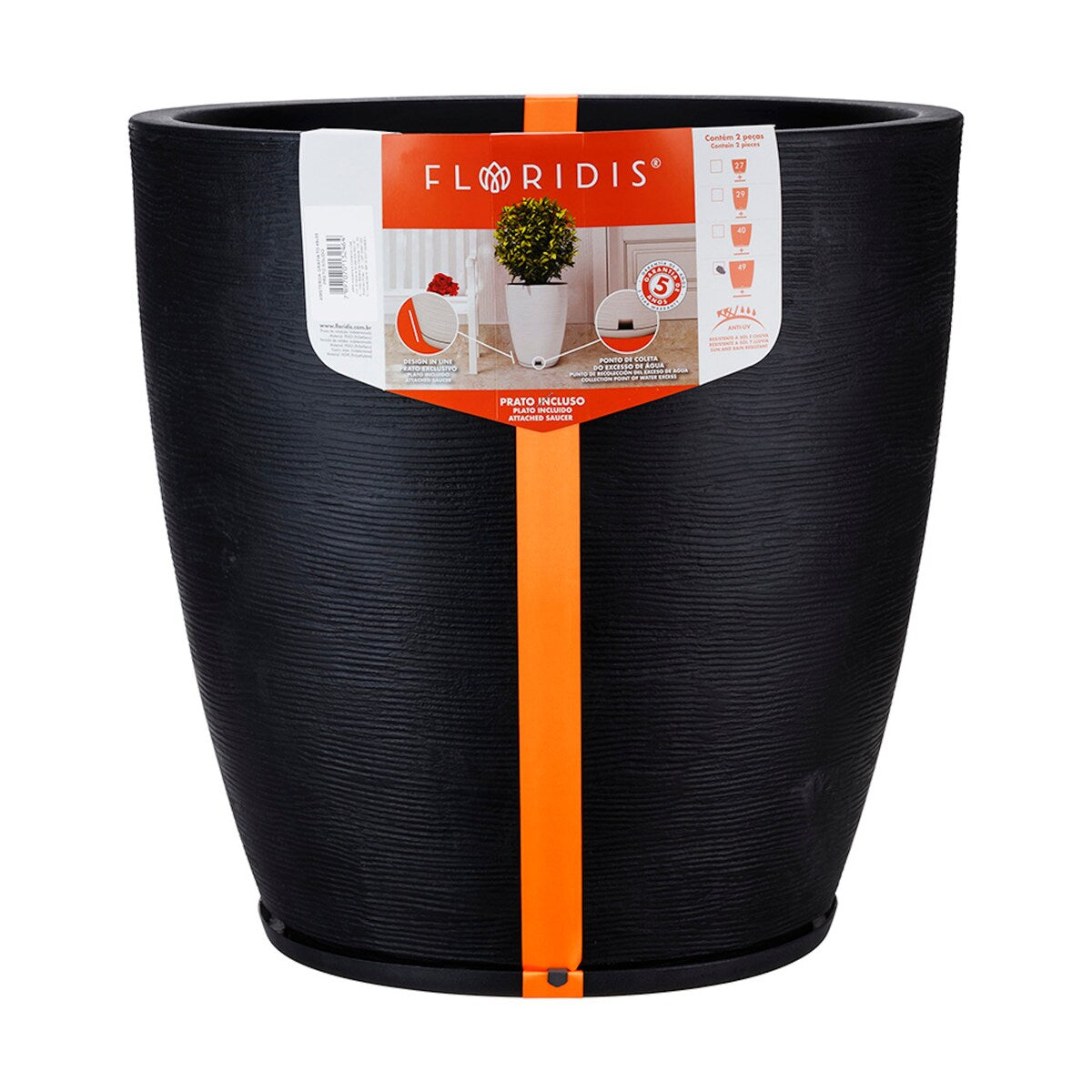 Floridis Amsterdan XX-Large Planter Bowl - 27.56 inches high x 29.53 inch diameter
