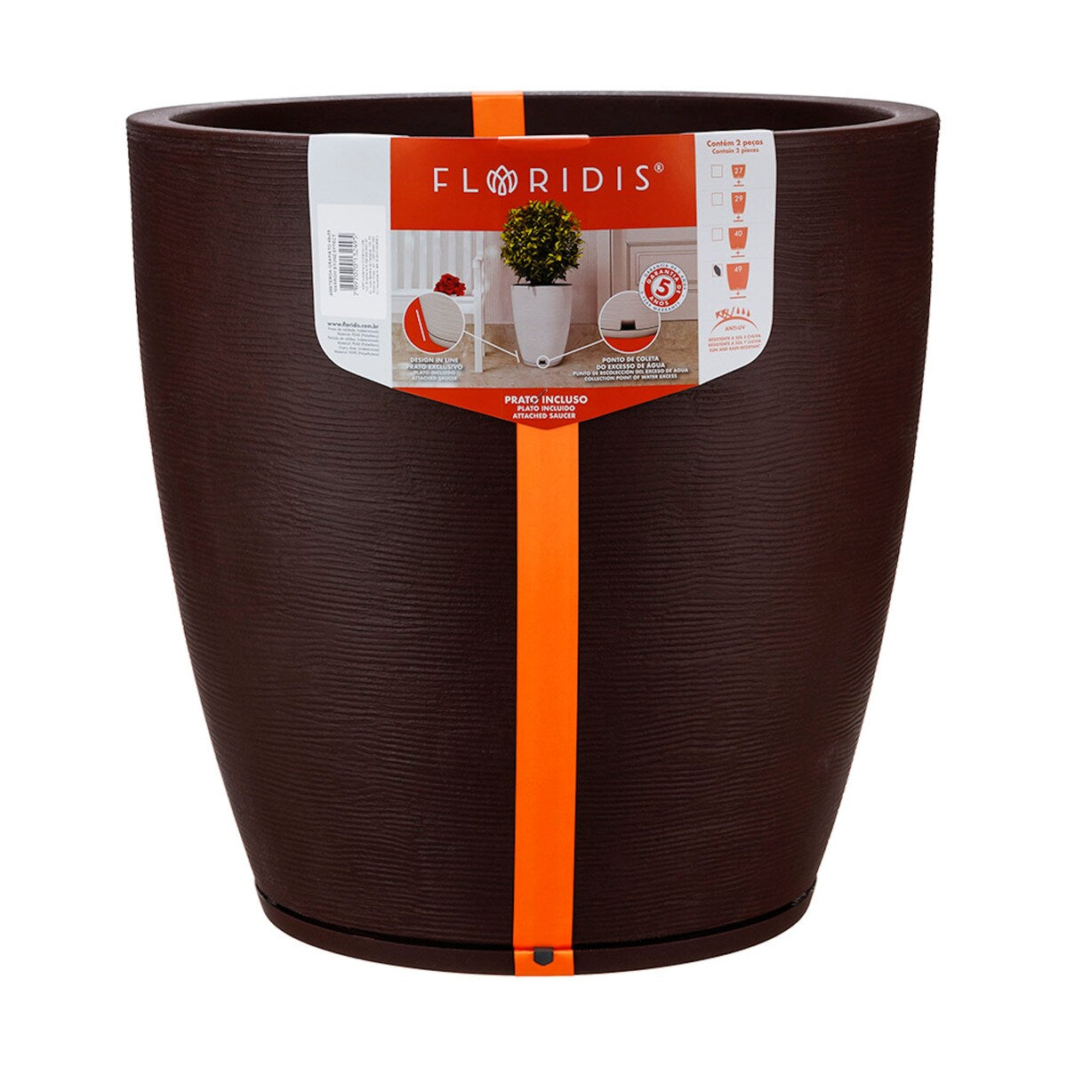 Floridis Amsterdan XX-Large Planter Bowl - 27.56 inches high x 29.53 inch diameter