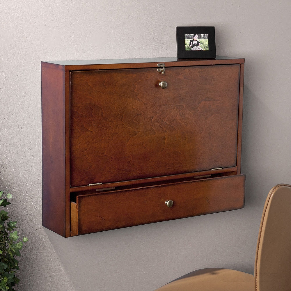 SEI Furniture Arkins Brown Mahogany Wall-mount Laptop Desk