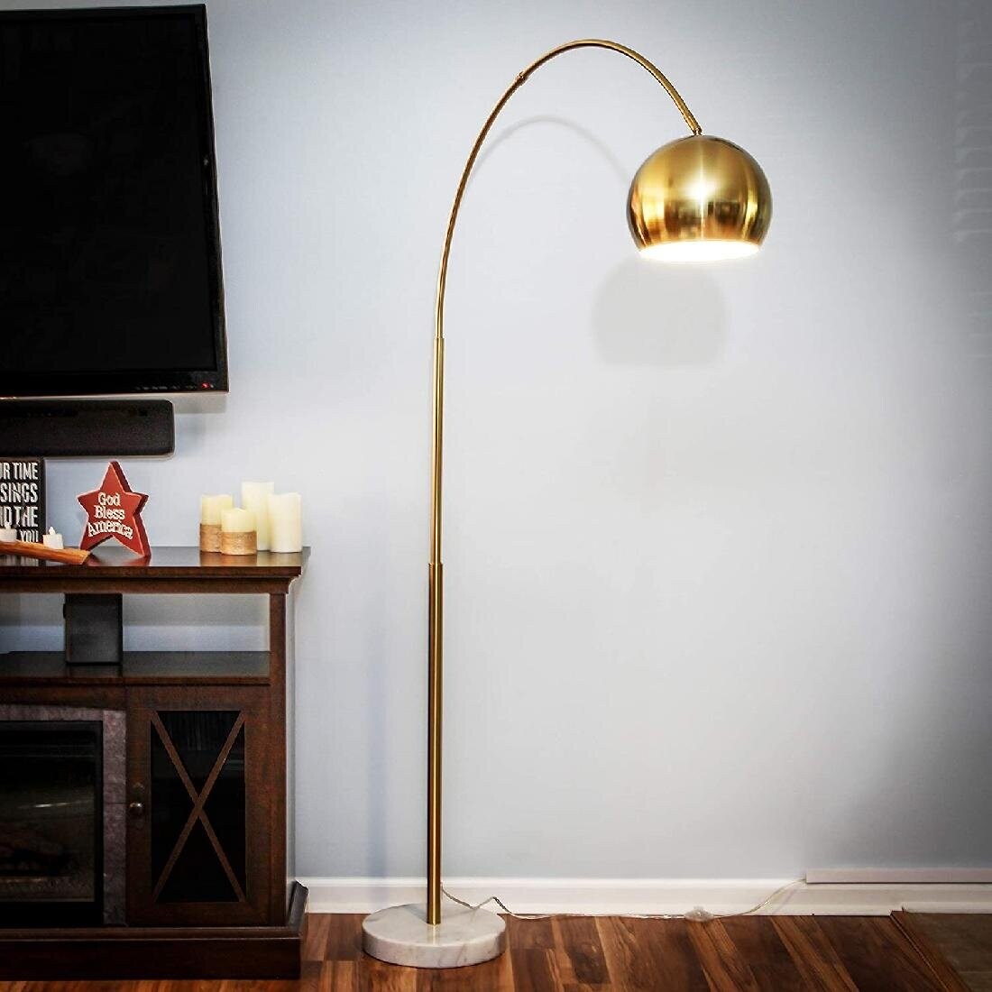Flos Arco Floor Round (Brush Gold Finish) - H57"x W28"x D9.8"