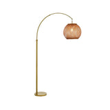 Flos rattan round shade floor lamp in brass - Exact Size