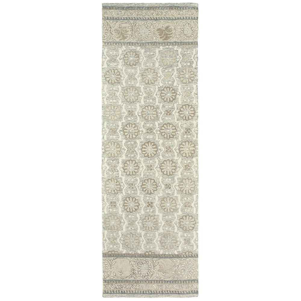 Style Haven Lalemant Blooming Ash/ Sand Handcrafted Wool Area Rug
