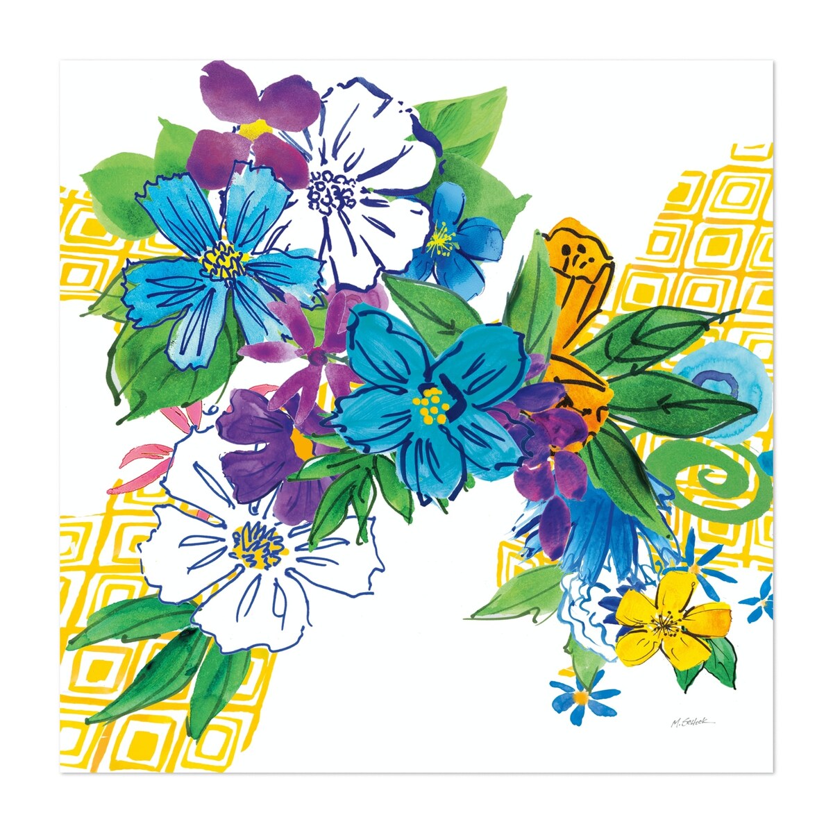 Flower Power III Illustrations Abstract Floral Art Print/Poster