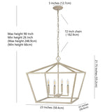Floyd 4-Light Adjustable Iron Rustic Glam LED Pendant, by JONATHAN Y
