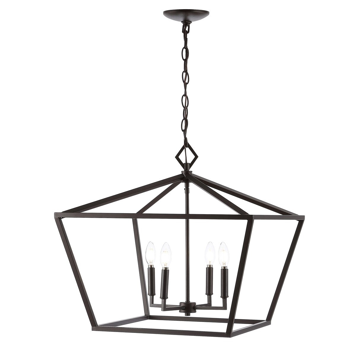 Floyd 4-Light Adjustable Iron Rustic Glam LED Pendant, by JONATHAN Y