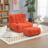 Fluffy Bean Bag Chair Lazy Sofa Chair with Memory Foam and Ottoman,Multi-scene Use