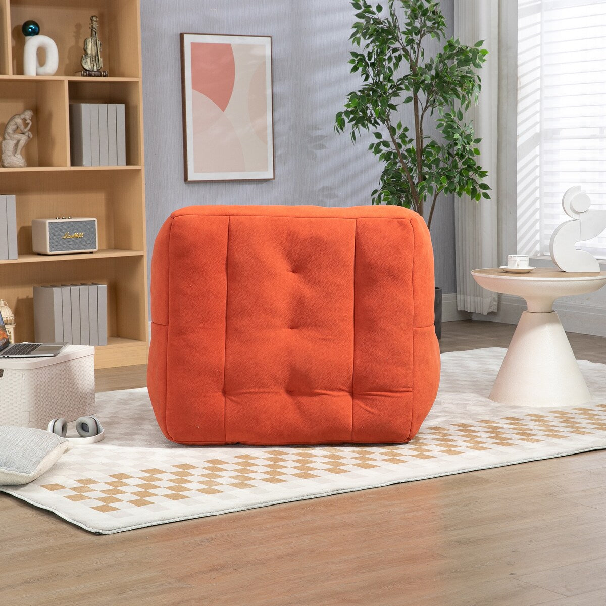 Fluffy Bean Bag Chair Lazy Sofa Chair with Memory Foam and Ottoman,Multi-scene Use