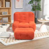 Fluffy Bean Bag Chair Lazy Sofa Chair with Memory Foam and Ottoman,Multi-scene Use