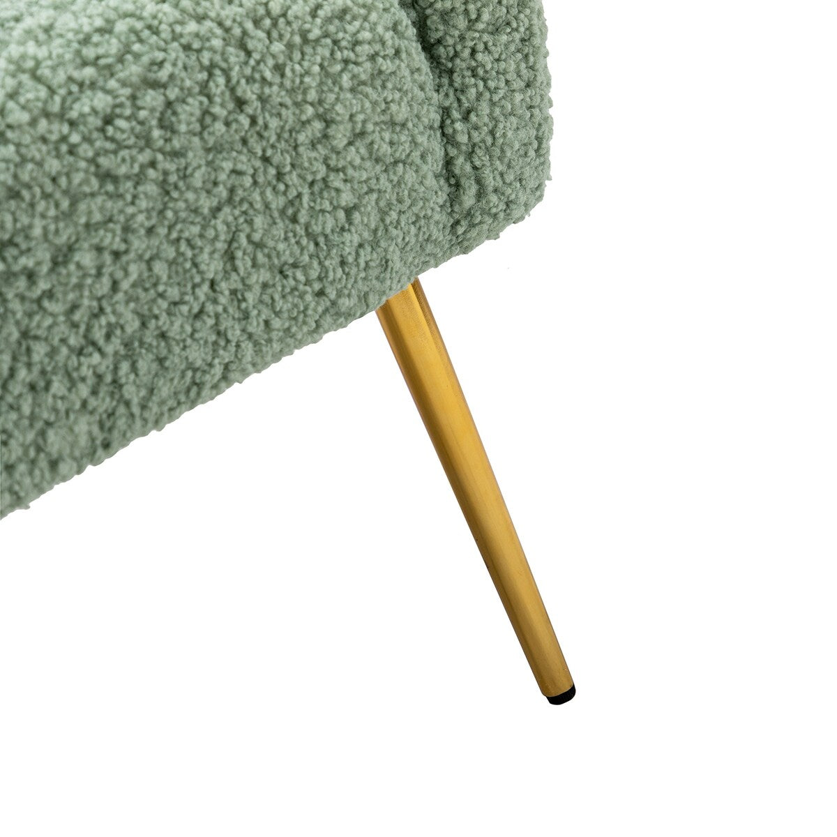 Fluffy Look Barrel Chair Polyester Fabric Padded Seat Arm Chairs with Metal Legs