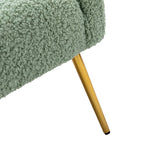 Fluffy Look Barrel Chair Polyester Fabric Padded Seat Arm Chairs with Metal Legs