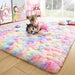 Fluffy Rainbow Nursery Rugs for Girls Kids Play Room Mats