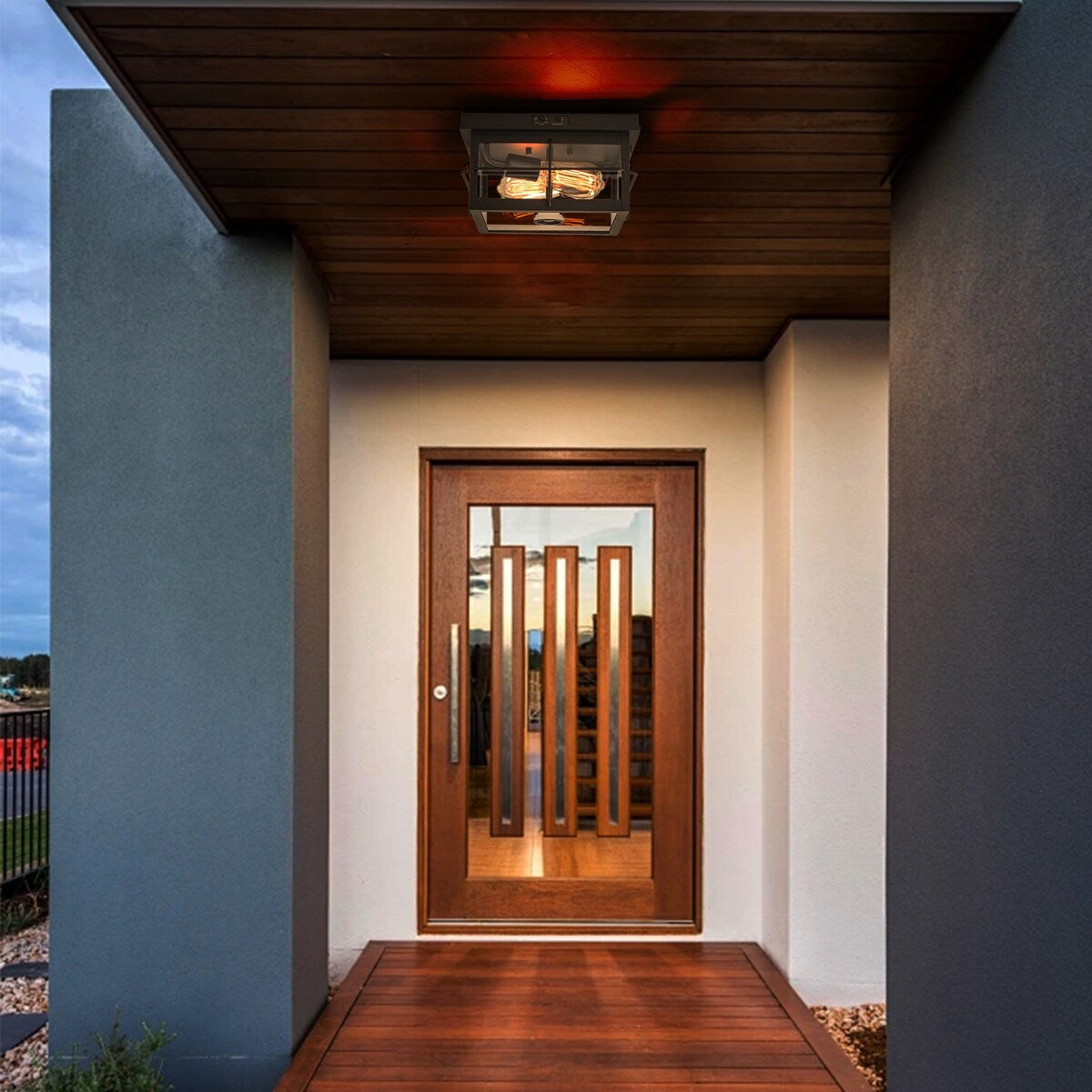 Flush Mount Outdoor Ceiling Light with Motion Sensor - 1 pack