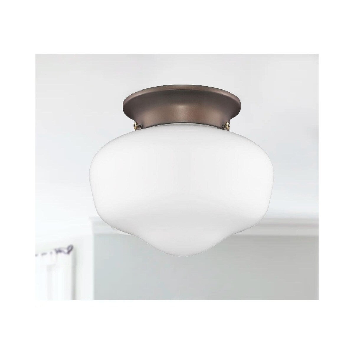 Flushmount 1 Light Farmhouse 7" High Ceiling light in Oiled Bronze