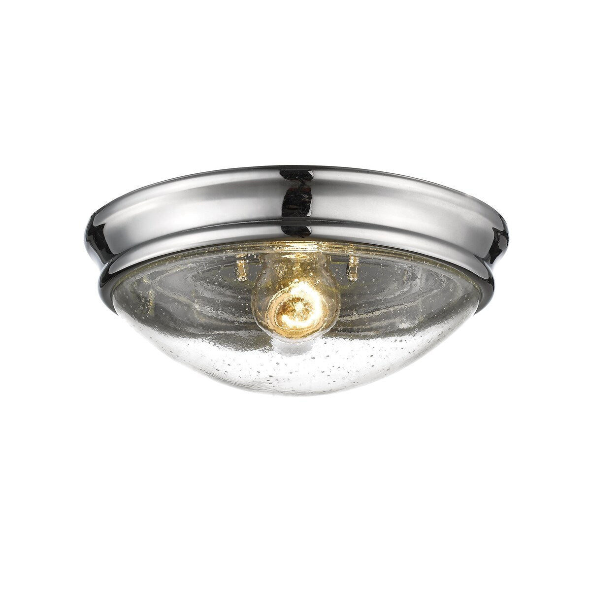 Millennium Lighting 1 Light Metal Flush Mount Ceiling With Clear Seeded Glass Shades