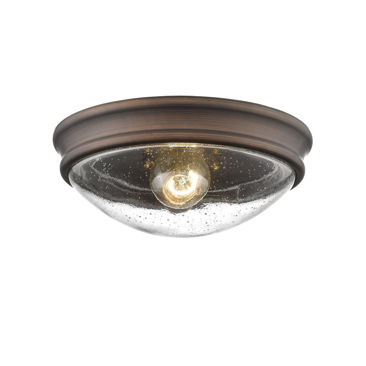 Millennium Lighting 1 Light Metal Flush Mount Ceiling With Clear Seeded Glass Shades