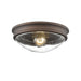 Millennium Lighting 1 Light Metal Flush Mount Ceiling With Clear Seeded Glass Shades