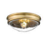 Millennium Lighting 1 Light Metal Flush Mount Ceiling With Clear Seeded Glass Shades