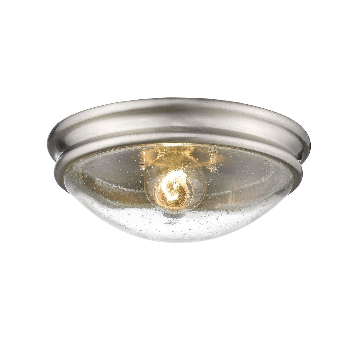 Millennium Lighting 1 Light Metal Flush Mount Ceiling With Clear Seeded Glass Shades