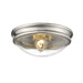 Millennium Lighting 1 Light Metal Flush Mount Ceiling With Clear Seeded Glass Shades